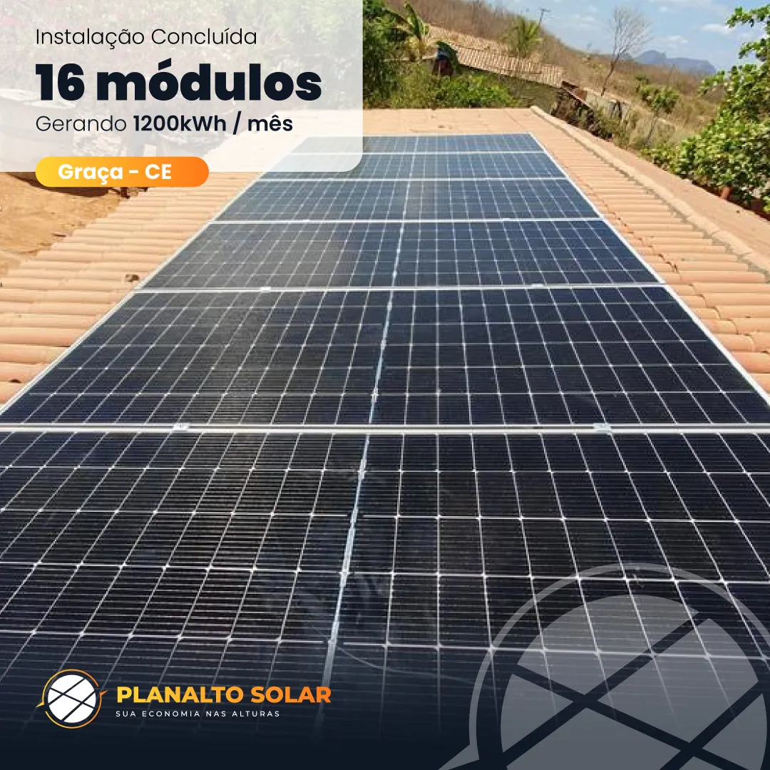 Instalação de 16 módulos solares em Graça - CE
