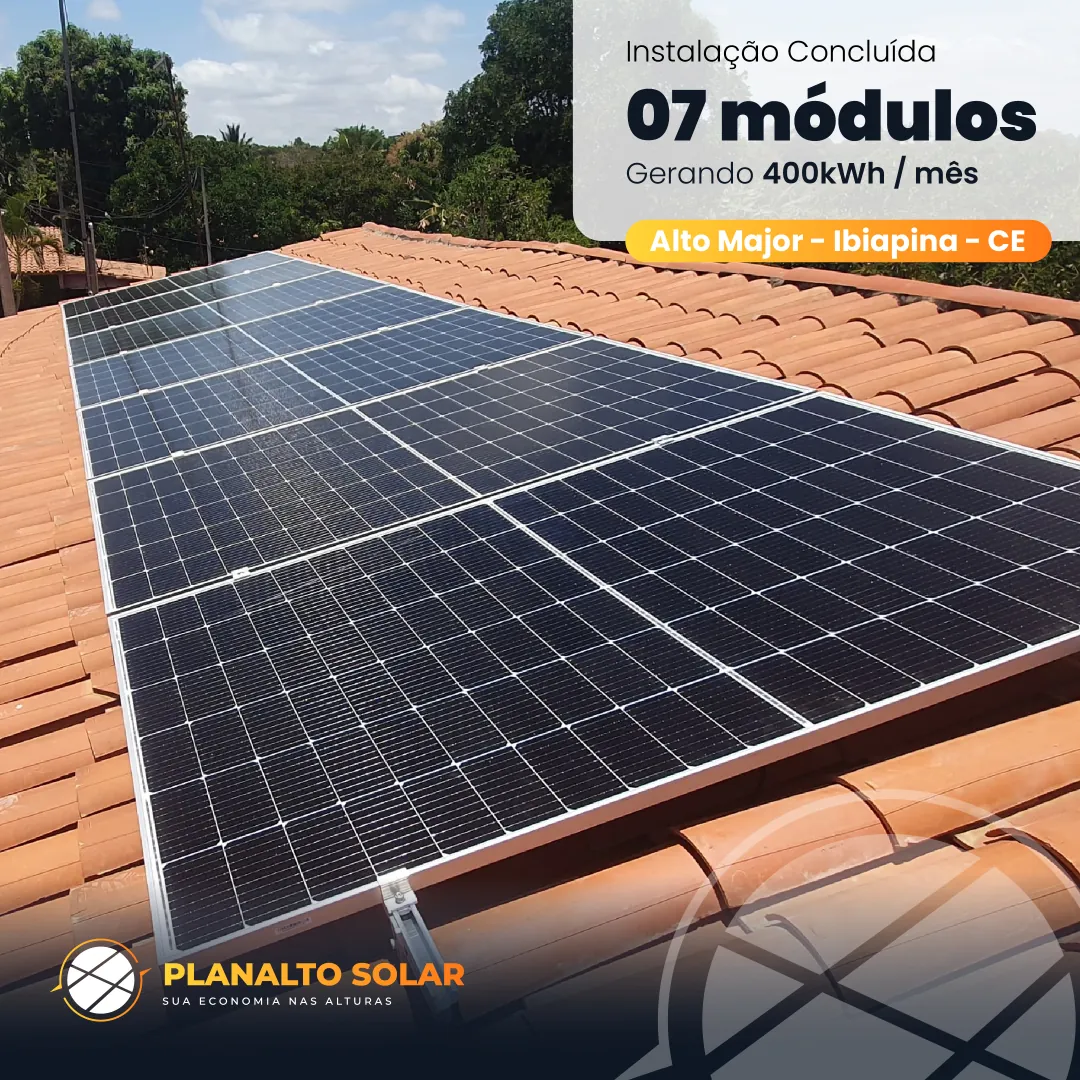 Instalação de 7 módulos solares no Alto Major, Ibiapina - CE